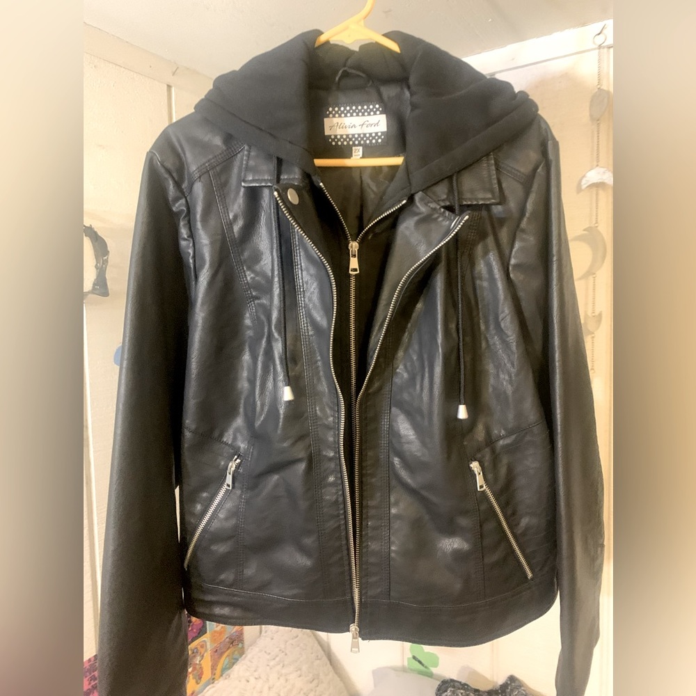 Alivia Ford polyurethane and polyester layered Jacket